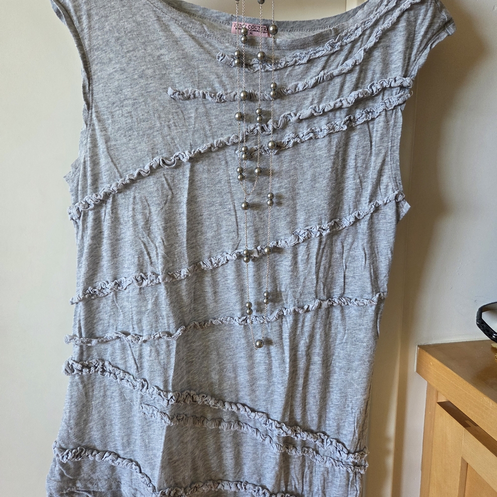 Bundle2 For $30 Eligible. Juicy Couture Gray Ruffled Blouse